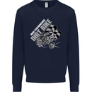 Motocross Dirt Bike MotoX Scrambling Mens Sweatshirt Jumper Navy Blue