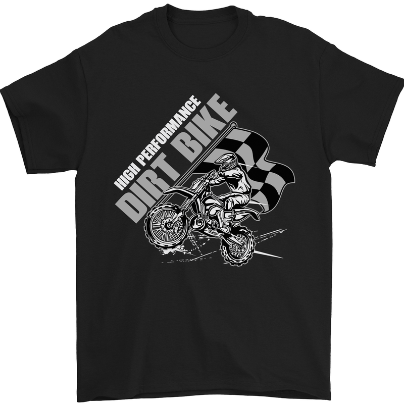 Motocross Dirt Bike MotoX Scrambling Mens T-Shirt Cotton Gildan Black