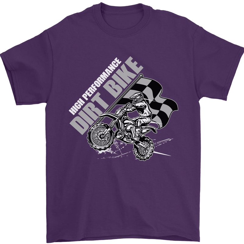 Motocross Dirt Bike MotoX Scrambling Mens T-Shirt Cotton Gildan Purple