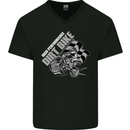 Motocross Dirt Bike MotoX Scrambling Mens V-Neck Cotton T-Shirt Black