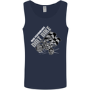 Motocross Dirt Bike MotoX Scrambling Mens Vest Tank Top Navy Blue