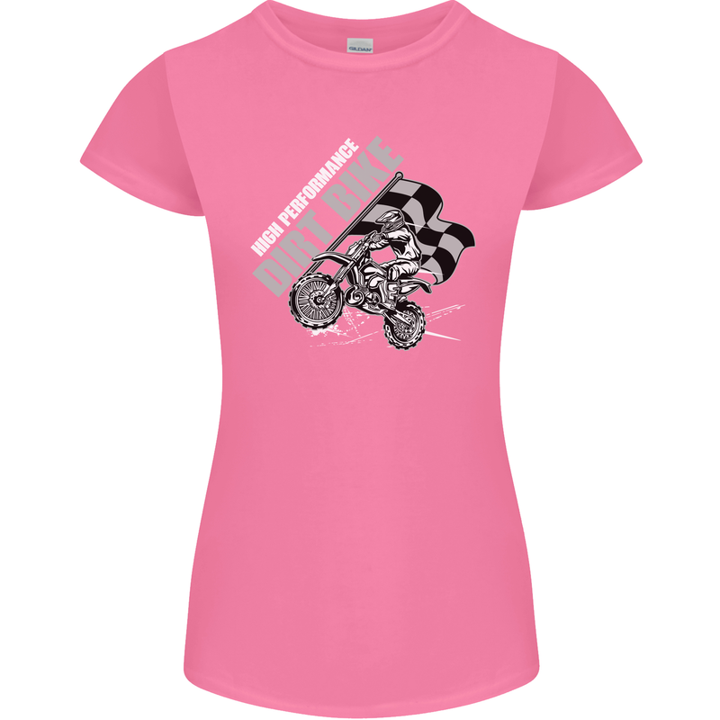 Motocross Dirt Bike MotoX Scrambling Womens Petite Cut T-Shirt Azalea