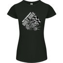 Motocross Dirt Bike MotoX Scrambling Womens Petite Cut T-Shirt Black