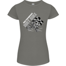 Motocross Dirt Bike MotoX Scrambling Womens Petite Cut T-Shirt Charcoal