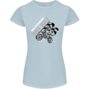 Motocross Dirt Bike MotoX Scrambling Womens Petite Cut T-Shirt Light Blue