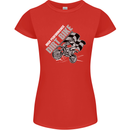 Motocross Dirt Bike MotoX Scrambling Womens Petite Cut T-Shirt Red
