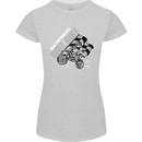Motocross Dirt Bike MotoX Scrambling Womens Petite Cut T-Shirt Sports Grey