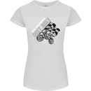 Motocross Dirt Bike MotoX Scrambling Womens Petite Cut T-Shirt White