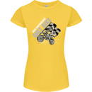 Motocross Dirt Bike MotoX Scrambling Womens Petite Cut T-Shirt Yellow