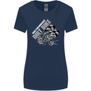 Motocross Dirt Bike MotoX Scrambling Womens Wider Cut T-Shirt Navy Blue