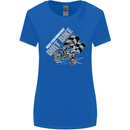 Motocross Dirt Bike MotoX Scrambling Womens Wider Cut T-Shirt Royal Blue