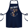 Motocross Dirt Roads Cotton Apron 100% Organic Navy Blue