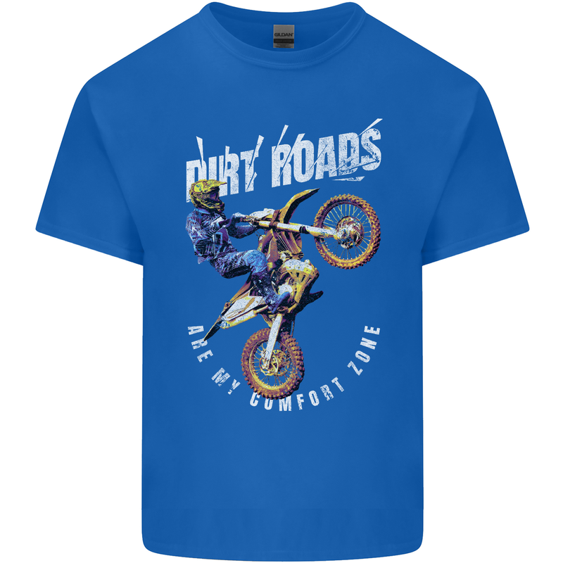 Motocross Dirt Roads Kids T-Shirt Childrens Royal Blue
