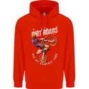 Motocross Dirt Roads Mens 80% Cotton Hoodie Bright Red