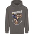 Motocross Dirt Roads Mens 80% Cotton Hoodie Charcoal