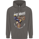Motocross Dirt Roads Mens 80% Cotton Hoodie Charcoal