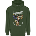 Motocross Dirt Roads Mens 80% Cotton Hoodie Forest Green