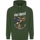 Motocross Dirt Roads Mens 80% Cotton Hoodie Forest Green