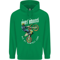 Motocross Dirt Roads Mens 80% Cotton Hoodie Irish Green