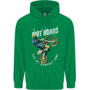 Motocross Dirt Roads Mens 80% Cotton Hoodie Irish Green