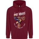 Motocross Dirt Roads Mens 80% Cotton Hoodie Maroon