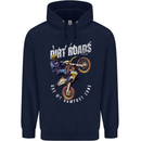 Motocross Dirt Roads Mens 80% Cotton Hoodie Navy Blue