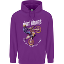 Motocross Dirt Roads Mens 80% Cotton Hoodie Purple