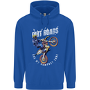 Motocross Dirt Roads Mens 80% Cotton Hoodie Royal Blue