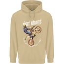 Motocross Dirt Roads Mens 80% Cotton Hoodie Sand