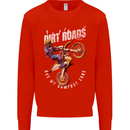 Motocross Dirt Roads Mens Sweatshirt Jumper Bright Red