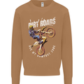Motocross Dirt Roads Mens Sweatshirt Jumper Caramel Latte