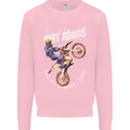 Motocross Dirt Roads Mens Sweatshirt Jumper Light Pink