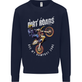 Motocross Dirt Roads Mens Sweatshirt Jumper Navy Blue