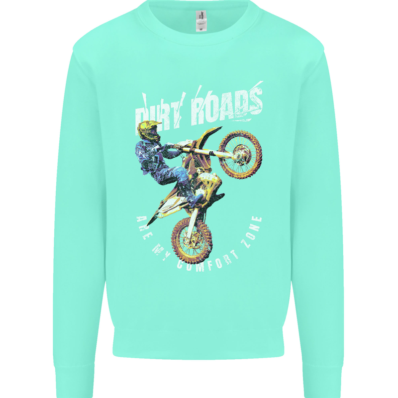 Motocross Dirt Roads Mens Sweatshirt Jumper Peppermint