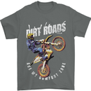Motocross Dirt Roads Mens T-Shirt Cotton Gildan Charcoal