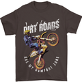 Motocross Dirt Roads Mens T-Shirt Cotton Gildan Dark Chocolate