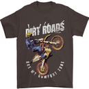 Motocross Dirt Roads Mens T-Shirt Cotton Gildan Dark Chocolate