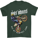 Motocross Dirt Roads Mens T-Shirt Cotton Gildan Forest Green