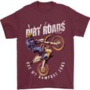 Motocross Dirt Roads Mens T-Shirt Cotton Gildan Maroon