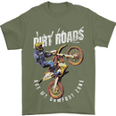 Motocross Dirt Roads Mens T-Shirt Cotton Gildan Military Green