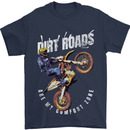 Motocross Dirt Roads Mens T-Shirt Cotton Gildan Navy Blue