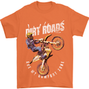 Motocross Dirt Roads Mens T-Shirt Cotton Gildan Orange
