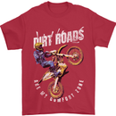 Motocross Dirt Roads Mens T-Shirt Cotton Gildan Red