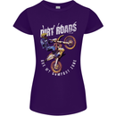 Motocross Dirt Roads Womens Petite Cut T-Shirt Purple