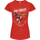 Motocross Dirt Roads Womens Petite Cut T-Shirt Red
