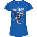 Motocross Dirt Roads Womens Petite Cut T-Shirt Royal Blue