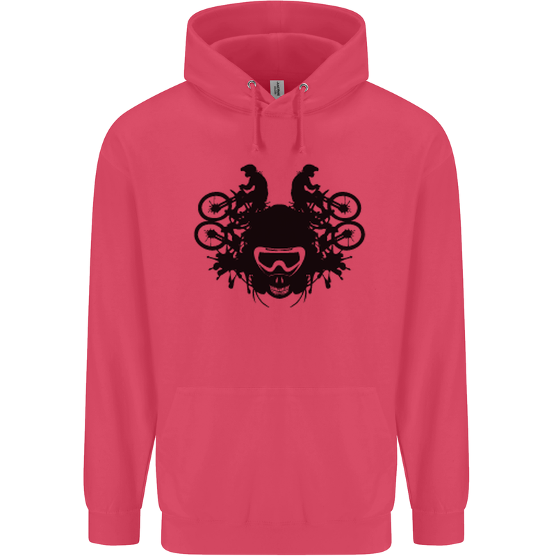 Motocross Face Childrens Kids Hoodie Heliconia