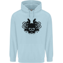 Motocross Face Childrens Kids Hoodie Light Blue