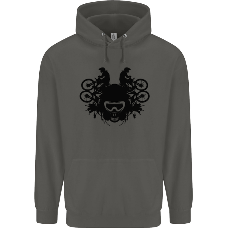 Motocross Face Childrens Kids Hoodie Storm Grey