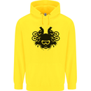 Motocross Face Childrens Kids Hoodie Yellow